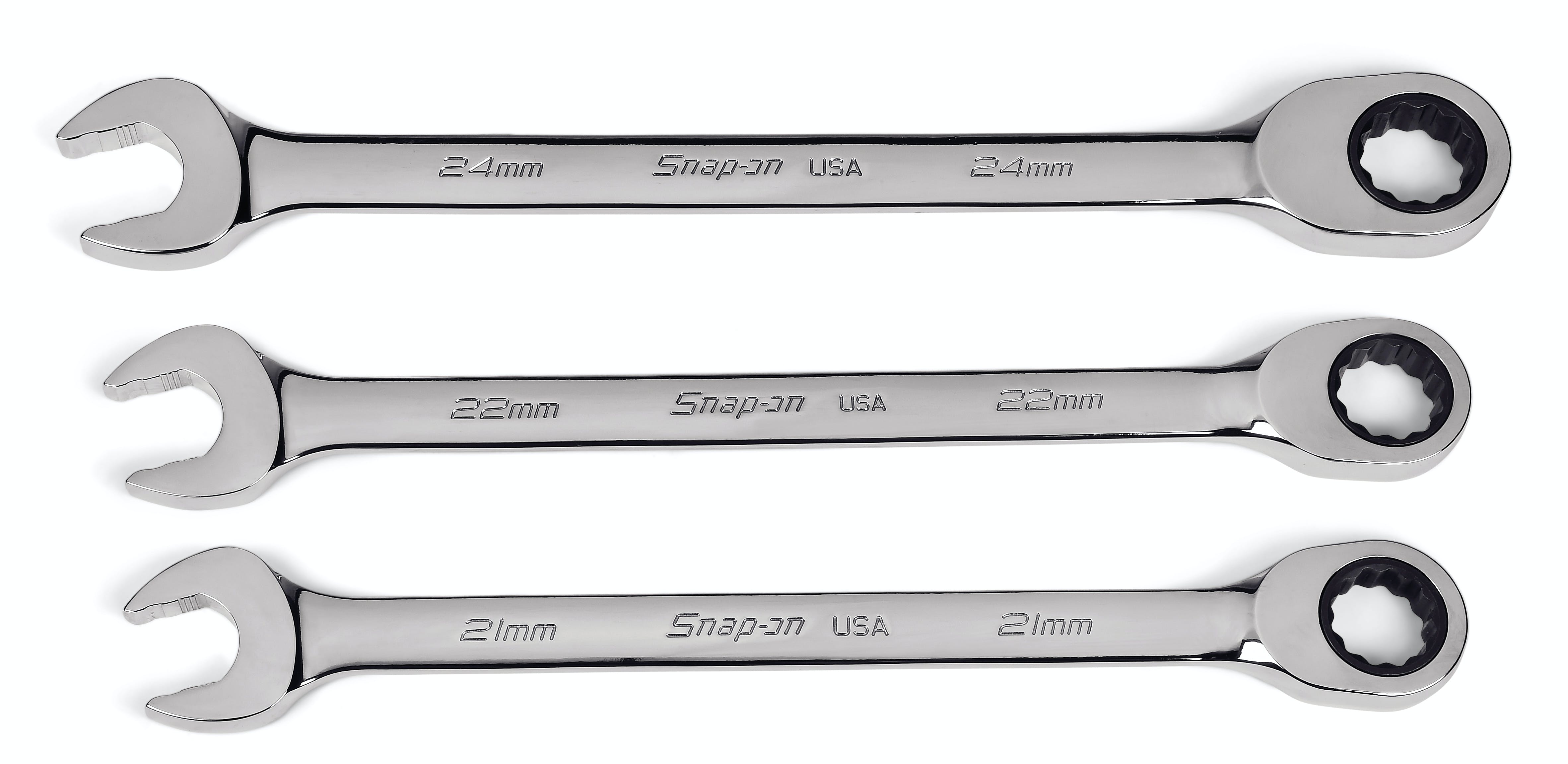 3 pc Metric Flank Drive® Plus Non-Reversible Ratcheting Combination Wrench Set (21, 22, 24 mm) | SOXRM703A 3 pc Metric Flank Drive® Plus Non-Reversible Ratcheting Combination Wrench Set (21, 22, 24 mm) | SOXRM703A